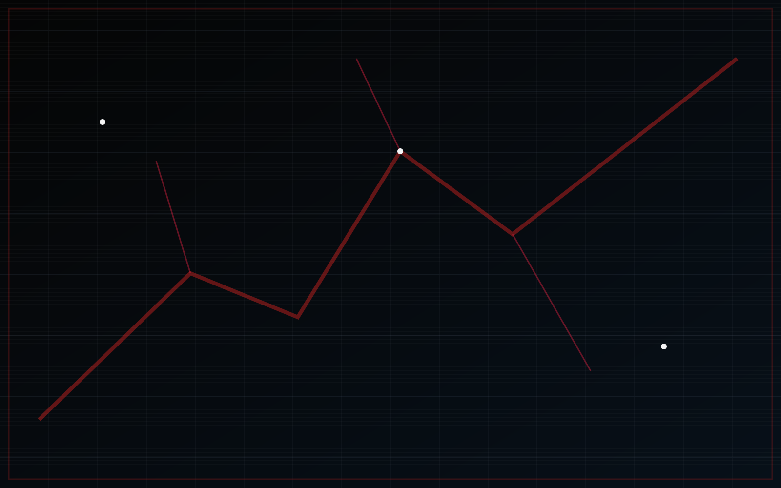 A dark abstract grid with restrained fracture lines.